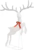 A white LED reindeer decoration with a red bow and gold bell. Produktbild-Vorschau