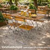 Biergarten Tisch Klapptisch Gartentisch klappbar Akazie Stahl 120x60cm Anteprima dell’immagine prodotto