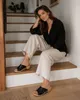 Damen Holzclogs Schwarz aus Echtleder – Klassische Produktbild-Vorschau 5