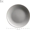 A single gray plate with a brown rim is shown against a white background. Text indicating quantity and size is present. Produktbild-Vorschau