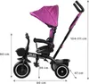 Tiny Bike 3in1 Dreirad mit Verdeck SP0650 Rosa Produktbild-Vorschau 4
