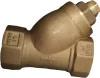 A close-up studio shot of a brass Y-strainer valve. Anteprima dell’immagine prodotto
