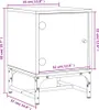 vidaXL Nočný stolík so sklenenými dvierkami biely 35x37x50 Náhľad obrázku produktu 7