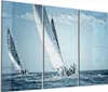 DEQORI Glasbild Echtglas 3x50x100 cm 'Segelboote auf hoher Produktbild-Vorschau 1