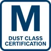 A certification logo with the letter M and text indicating dust class certification. Anteprima dell’immagine prodotto