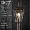 LUMILED lanterna vintage da esterno 230V 1m lampada da Anteprima dell’immagine prodotto 18