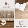Hochflor Teppich beige, 160 x 230 cm, waschbar, rutschfest, Produktbild-Vorschau 3