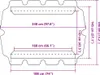 A diagram showing the dimensions of a product, likely a canopy or cover for a swing set. Náhľad obrázku produktu