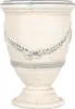 A beige ceramic pot with a laurel wreath design. Podgląd zdjęcia produktu