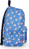 A blue backpack with a corgi pattern is shown against a white background. Produktbild-Vorschau