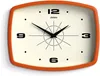 Wandklok | Rechthoekige retroklok | 25cm | Oranje | Coole Productafbeelding-voorbeeld 1