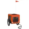 vidaXL Fahrradanhänger Hunde Orange und Schwarz Produktbild-Vorschau 1