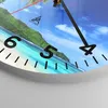 Wanduhr - Rund - Glasuhr - Baum Dschungel Welle Landschaft Produktbild-Vorschau 5