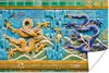 MuchoWow® Poster Dekorierte Wand mit zwei Drachen 90x60 cm Produktbild-Vorschau 1