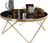 Couchtisch Ø 82 cm Schwarz / matt Gold Beistelltisch Produktbild-Vorschau 1
