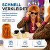 4 in 1 Vokuhila Kostüm Set – 80er 90er Goldkette, Brille Produktbild-Vorschau 2