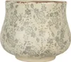 Clayre & Eef Doniczka Ø 21x17 cm Kwiaty ceramiczne beżowe Podgląd zdjęcia produktu 1