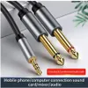 AUX Kabel 3.5mm auf 2x 6.3mm Klinke Stecker Klinkenkabel Produktbild-Vorschau 2