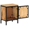 Nachttisch 40x30x52,5 cm Raues Massivholz Mango Produktbild-Vorschau 2