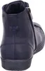 A rear view of a dark blue leather high-top sneaker. Anteprima dell’immagine prodotto