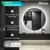 A modern bathroom vanity with a round LED mirror. Produktbild-Vorschau