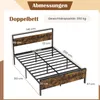 A diagram of a double bed with dimensions and weight capacity. Podgląd zdjęcia produktu
