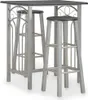 vidaXL 3 tlg. Bar Set Holz und Stahl Schwarz - Bar-Set - Produktbild-Vorschau 2