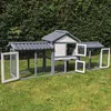 Kaninchenstall Picasso grau_weiss mit PVC Welldach Produktbild-Vorschau 7