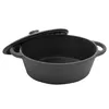 A black cast iron pot with its lid slightly ajar, shown from a side angle against a white background. Anteprima dell’immagine prodotto