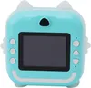A front-facing view of a blue toy camera with cat ears and wings. Produktbild-Vorschau