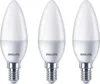 Three Philips LED candle light bulbs are displayed against a white background. Anteprima dell’immagine prodotto