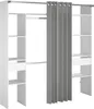 Ankleidezimmer mit Vorhang - Weiß - L 198 x T 40 x H 203 cm Produktbild-Vorschau 1