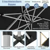 Close-up view of the internal structure of a black umbrella, with detailed shots of its base, pole, and ribs at the bottom. Náhled obrázku produktu