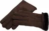 A pair of brown leather gloves with fur lining. Produktbild-Vorschau