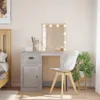 vidaXL Toaletný stolík s LED svetlami Betónová sivá Náhľad obrázku produktu 2