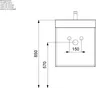 A technical drawing of a bathroom vanity with dimensions. Produktbild-Vorschau