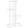 vidaXL Blumenständer 4-Etagen 43x22x76 cm Weiß Metall Produktbild-Vorschau 1