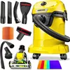 A collection of vacuum cleaner accessories and a Karcher vacuum cleaner. Produktbild-Vorschau
