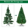 An image showing a before and after of a Christmas tree, illustrating how to spread out the branches. Produktbild-Vorschau