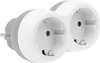 A white and gray dual European-style electrical outlet adapter. Anteprima dell’immagine prodotto
