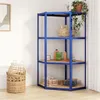 vidaXL Scaffale ad angolo con 4 ripiani in acciaio blu e Anteprima dell’immagine prodotto 2