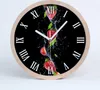 Holzuhr 30fi cm wanduhr - weiße Spitzen - Erdbeeren und Produktbild-Vorschau 1