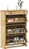 vidaXL Schuhschrank Corona 99x32x138 cm Massivholz Kiefer Produktbild-Vorschau 2
