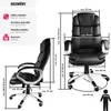 Diagram and specifications of an office chair. Náhled obrázku produktu