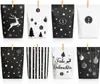 24 stuks adventskalender zakjes, zwart, om te vullen, met Productafbeelding-voorbeeld 1