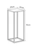 A line drawing of a white metal plant stand with dimensions indicated. Produktbild-Vorschau