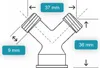 Verteilerstück Gabelstück 2 Wege Y Verteiler Stück Messing Produktbild-Vorschau 3