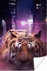 MuchoWow® Poster Tiger - Stadt - Lila 120x180 cm - Produktbild-Vorschau 1