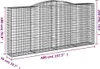 Gabionen mit Hochbogen 7 Stk. 400x50x180/200cm Verzinktes Produktbild-Vorschau 6