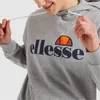 A person wearing a gray hoodie with the Ellesse logo. Podgląd zdjęcia produktu